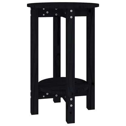 vidaXL Coffee Table Black Ø 40x60 cm Solid Wood Pine