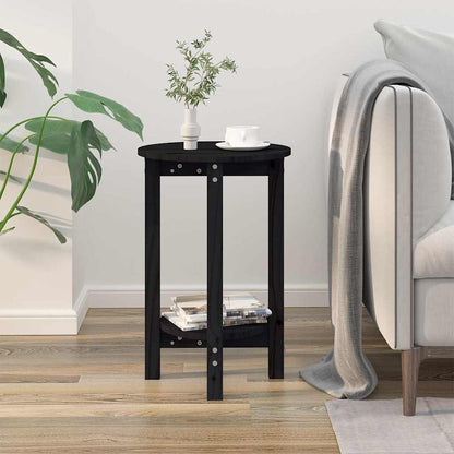 vidaXL Coffee Table Black Ø 40x60 cm Solid Wood Pine