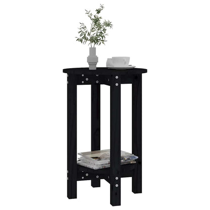 vidaXL Coffee Table Black Ø 40x60 cm Solid Wood Pine