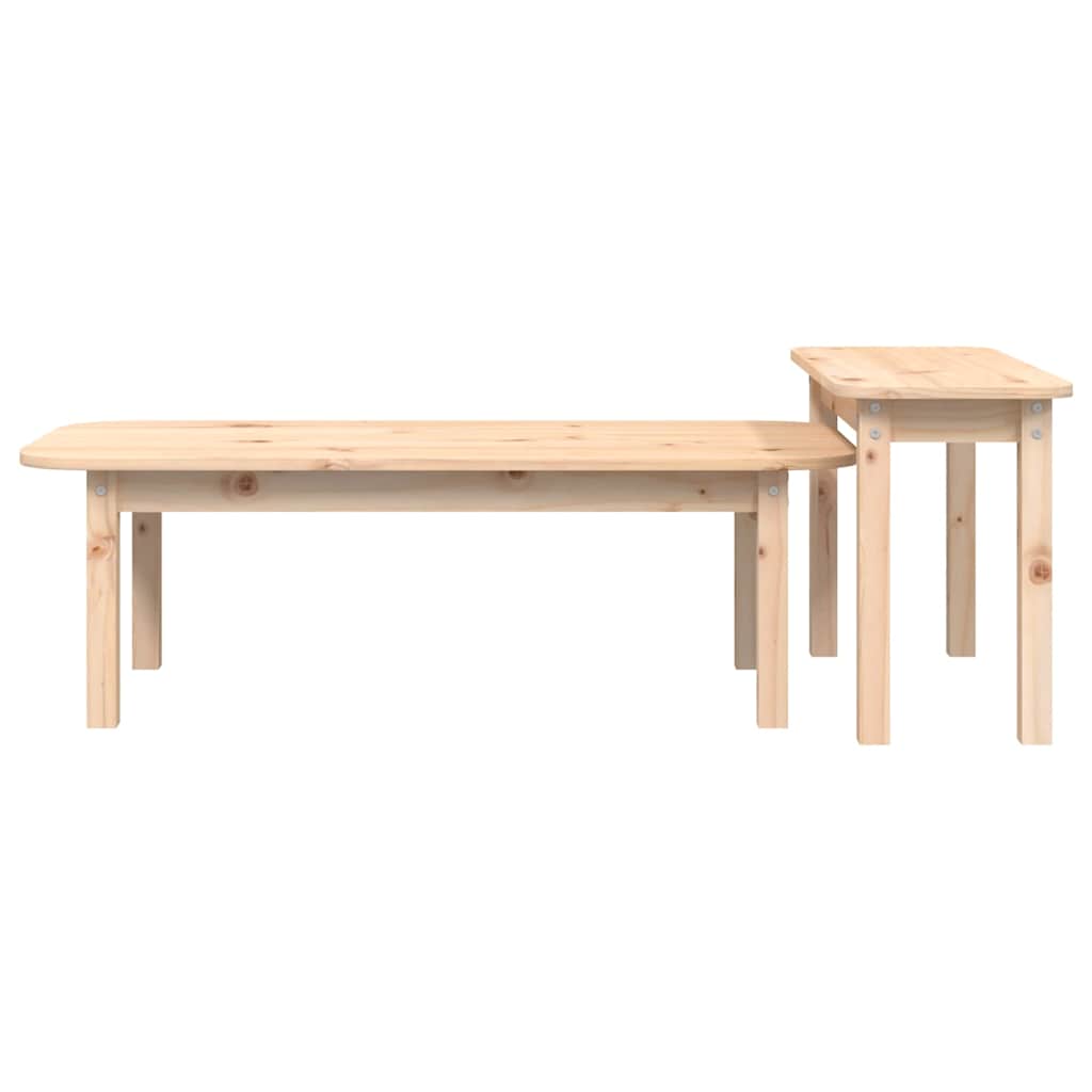 vidaXL 2 Piece Coffee Table Set Solid Wood Pine