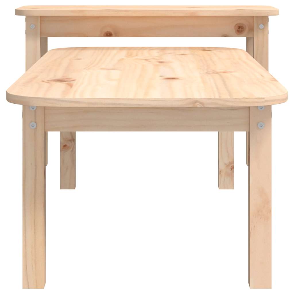 vidaXL 2 Piece Coffee Table Set Solid Wood Pine
