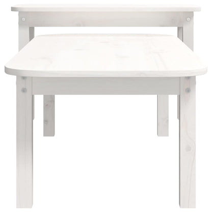vidaXL 2 Piece Coffee Table Set White Solid Wood Pine