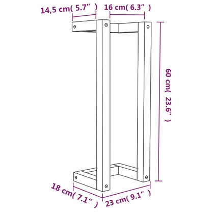 vidaXL Towel Rack White 23x18x60 cm Solid Wood Pine