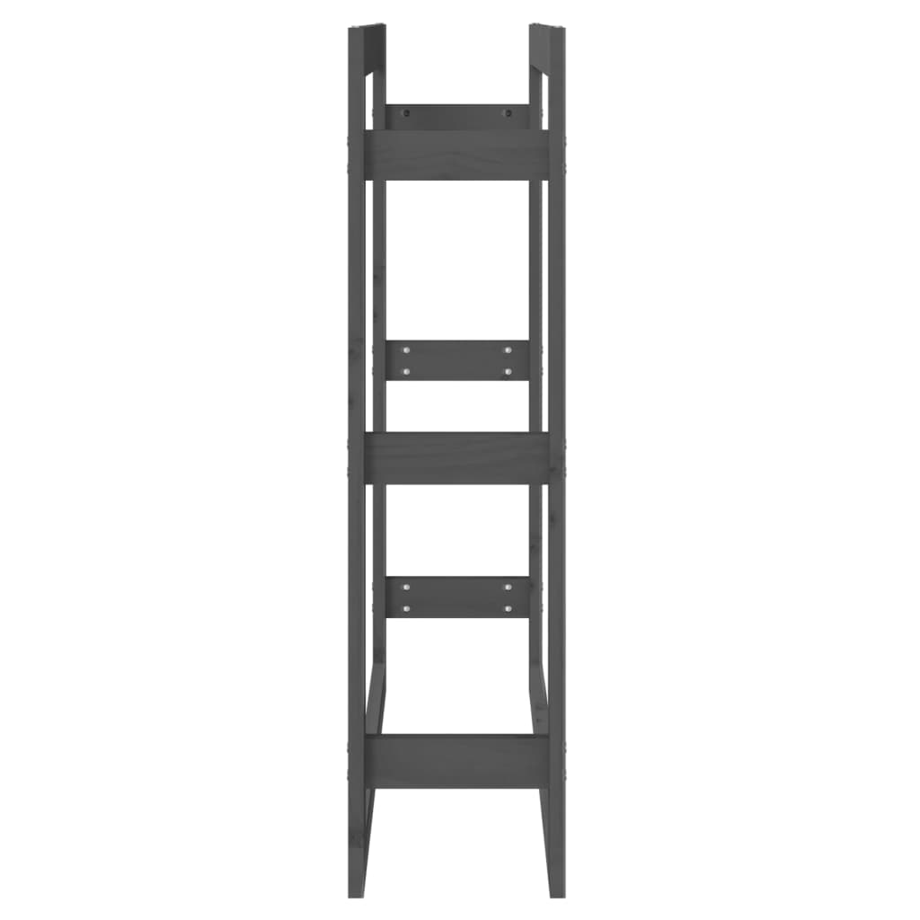 vidaXL Firewood Rack Grey 80x25x100 cm Solid Wood Pine