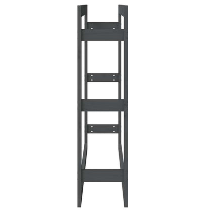 vidaXL Firewood Rack Grey 100x25x100 cm Solid Wood Pine