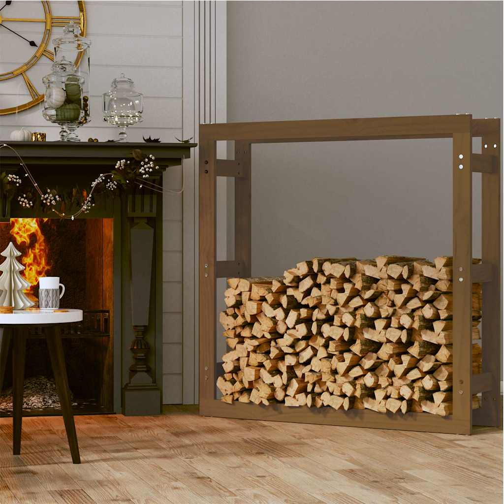vidaXL Firewood Rack Honey Brown 100x25x100 cm Solid Wood Pine