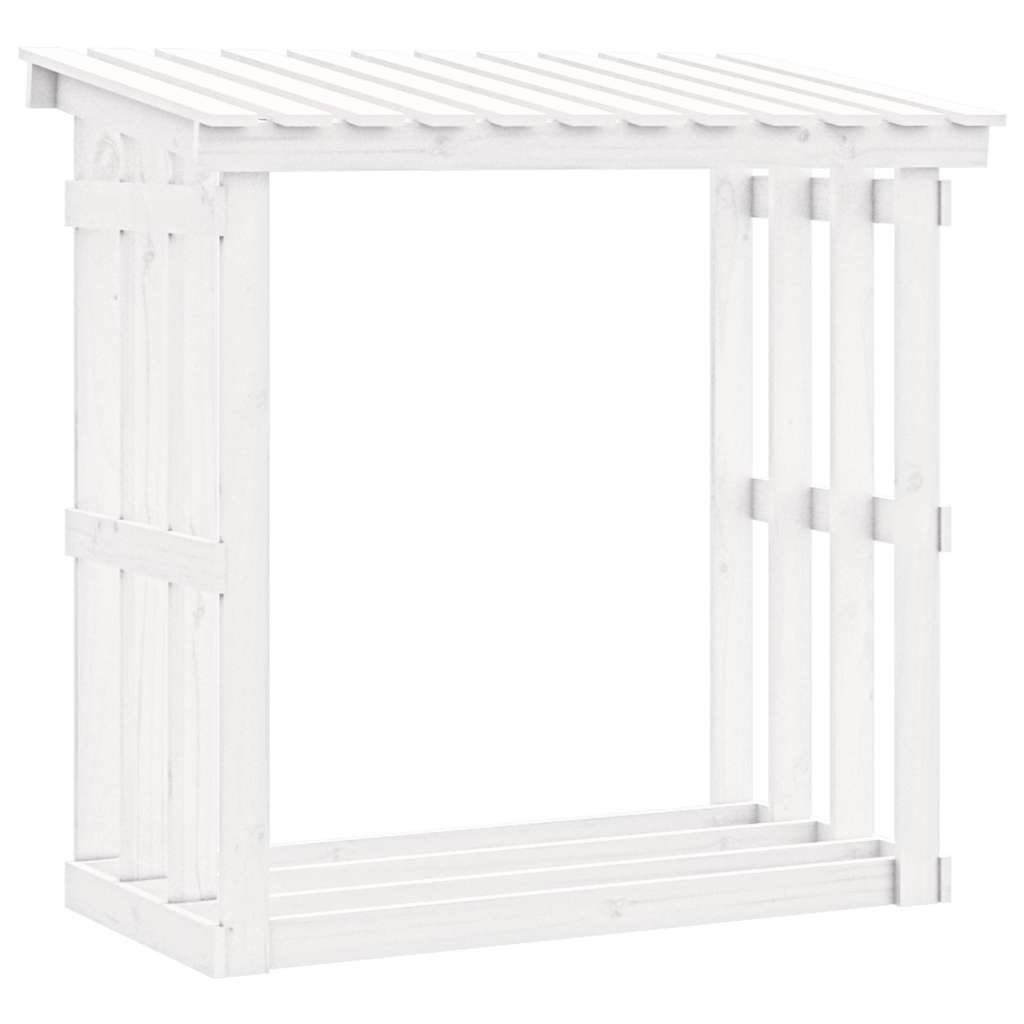 vidaXL Firewood Rack White 108x64,5x109 cm Solid Wood Pine
