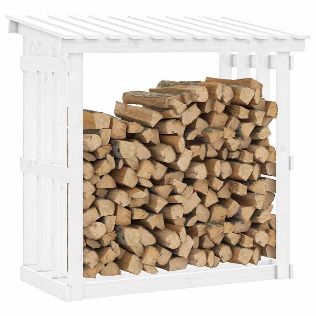 vidaXL Firewood Rack White 108x64,5x109 cm Solid Wood Pine