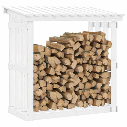 vidaXL Firewood Rack White 108x64,5x109 cm Solid Wood Pine