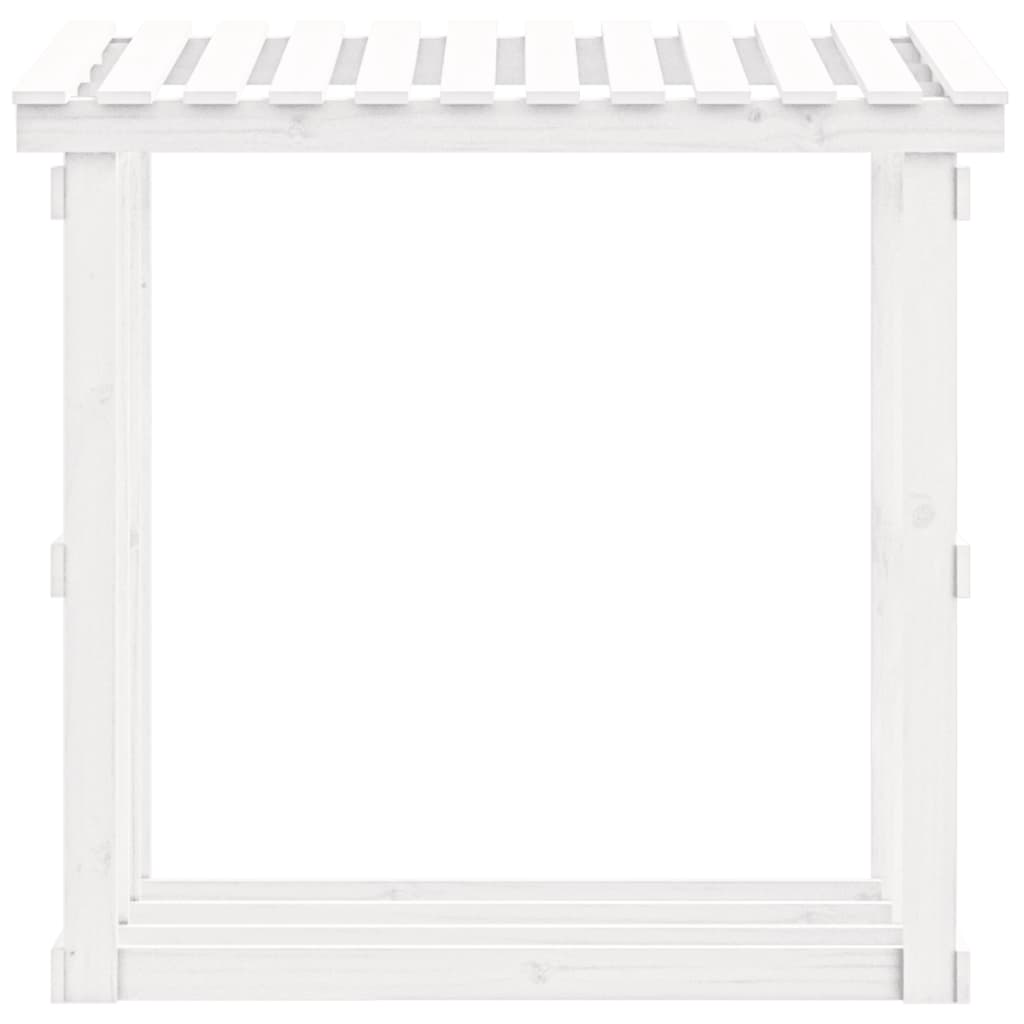 vidaXL Firewood Rack White 108x64.5x109 cm Solid Wood Pine