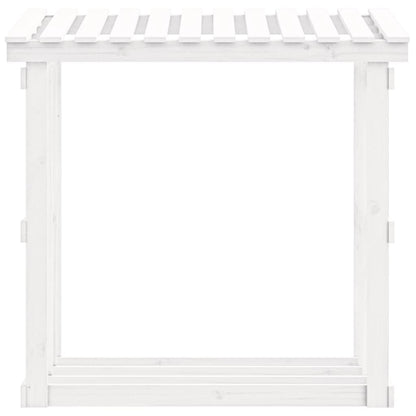 vidaXL Firewood Rack White 108x64.5x109 cm Solid Wood Pine