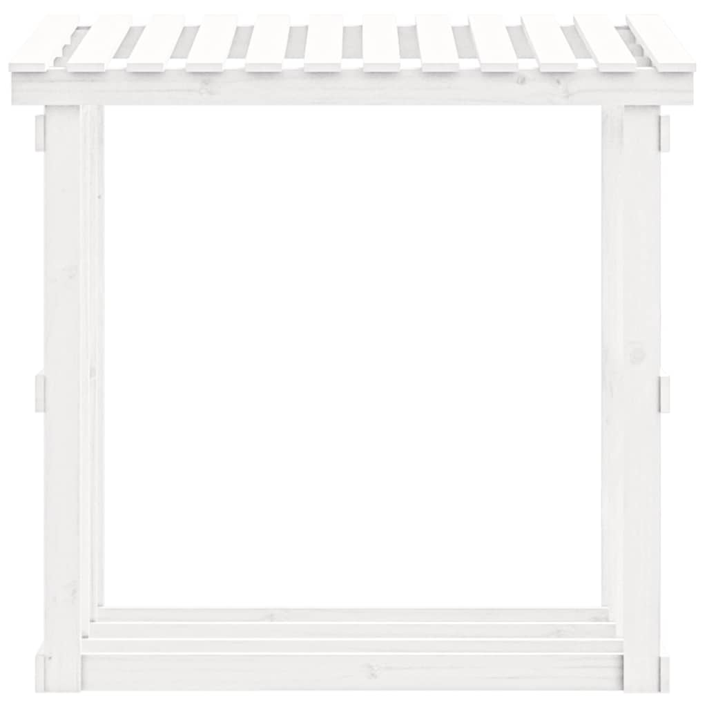 vidaXL Firewood Rack White 108x64,5x109 cm Solid Wood Pine