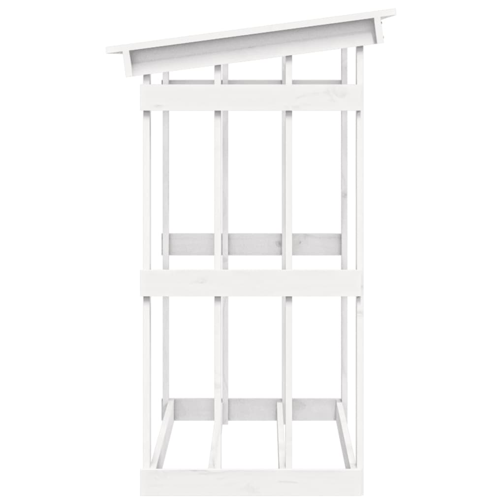vidaXL Firewood Rack White 108x64.5x109 cm Solid Wood Pine