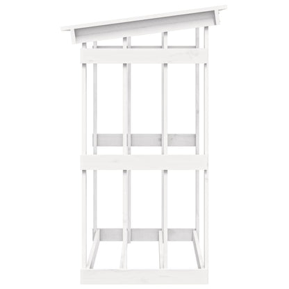vidaXL Firewood Rack White 108x64.5x109 cm Solid Wood Pine