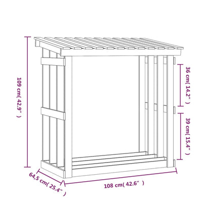 vidaXL Firewood Rack White 108x64.5x109 cm Solid Wood Pine