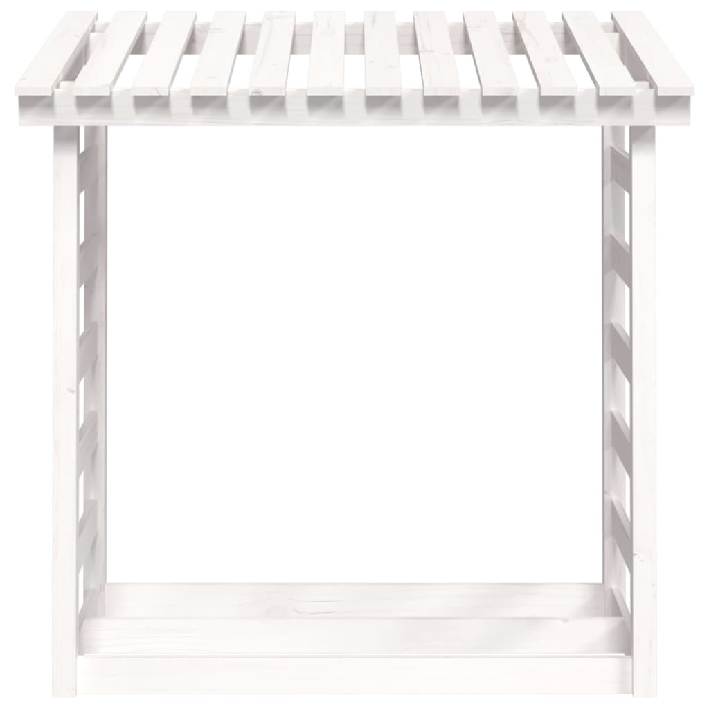 vidaXL Firewood Rack White 108x64.5x110 cm Solid Wood Pine