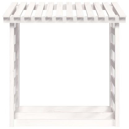 vidaXL Firewood Rack White 108x64.5x110 cm Solid Wood Pine
