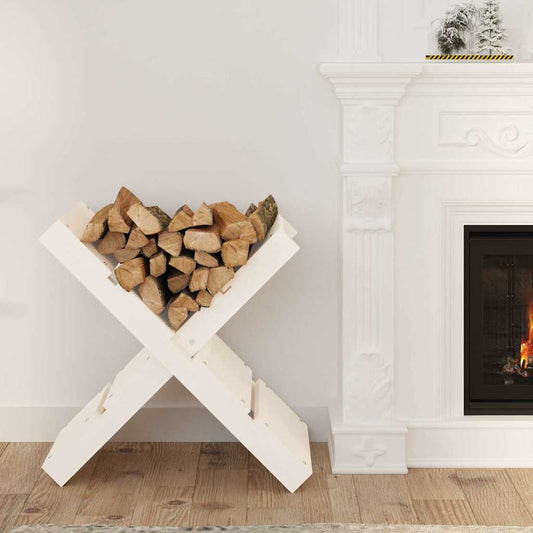 822448 vidaXL Log Holder White 47x39,5x48 cm Solid Wood Pine