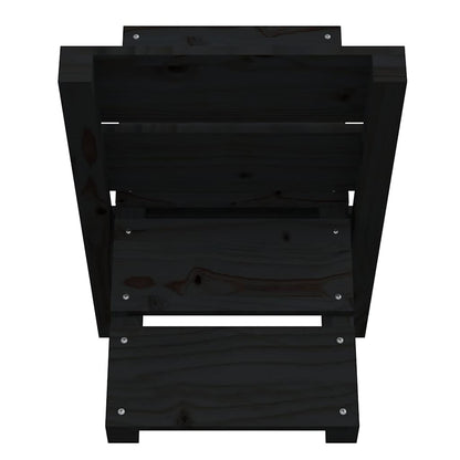 822451 vidaXL Log Holder Black 47x39,5x48 cm Solid Wood Pine