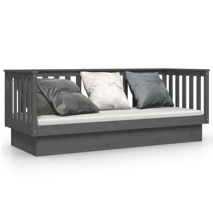 vidaXL Day Bed without Mattress Grey 75x190 cm Small Single Solid Wood Pine