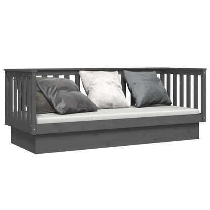 vidaXL Day Bed without Mattress Grey 75x190 cm Small Single Solid Wood Pine