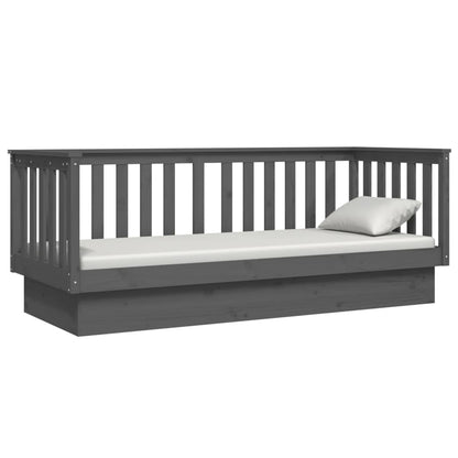vidaXL Day Bed without Mattress Grey 75x190 cm Small Single Solid Wood Pine