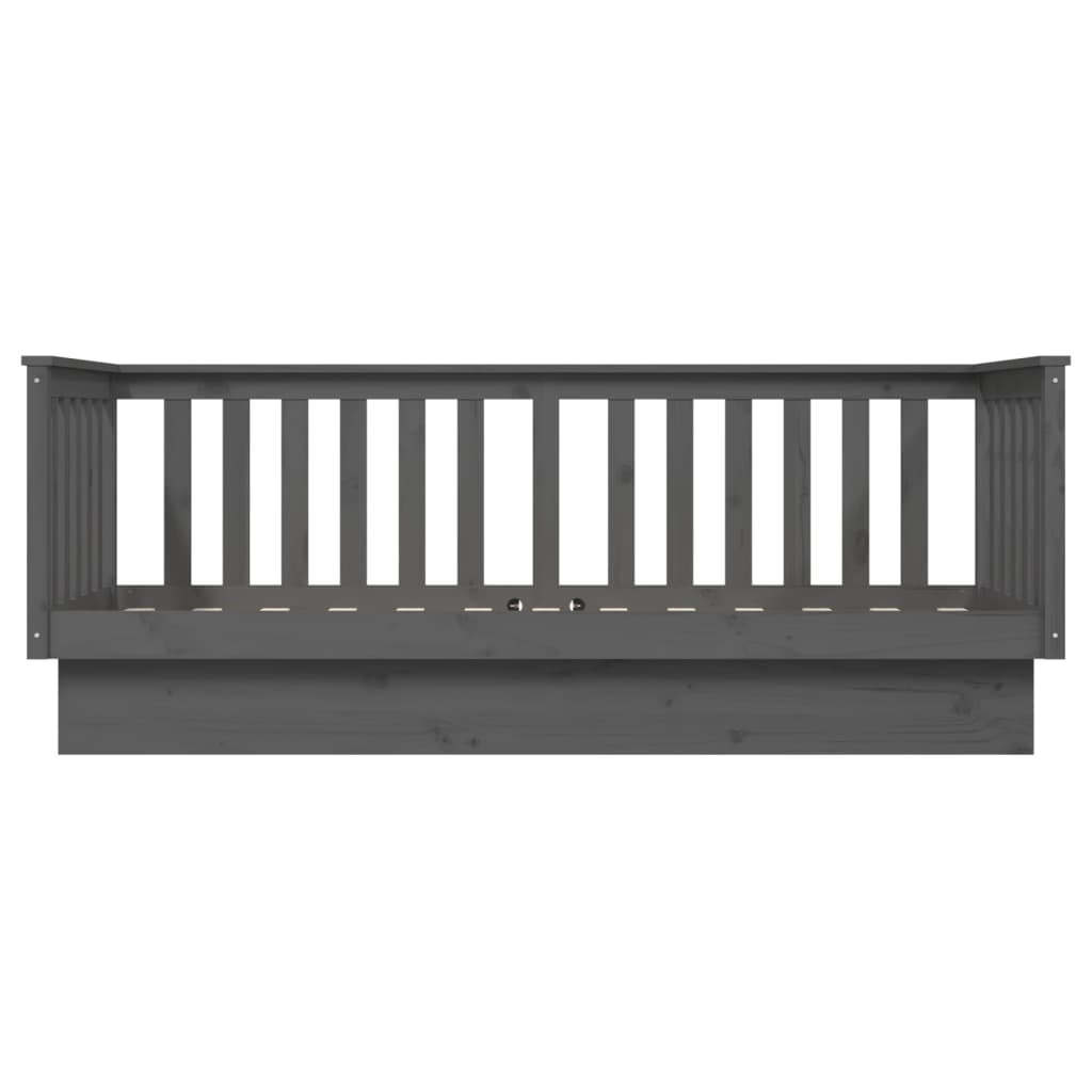vidaXL Day Bed without Mattress Grey 75x190 cm Small Single Solid Wood Pine
