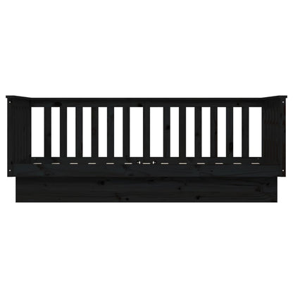 vidaXL Day Bed without Mattress Black 75x190 cm Small Single Solid Wood Pine