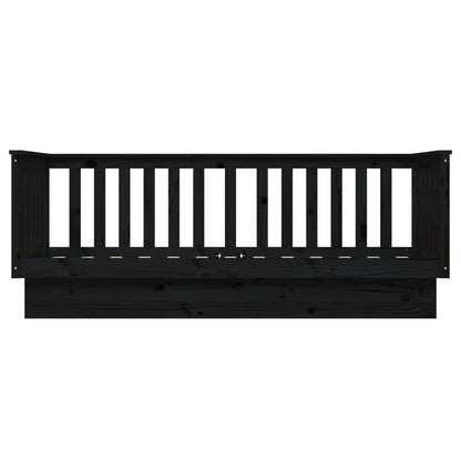vidaXL Day Bed without Mattress Black 90x190 cm Single Solid Wood Pine