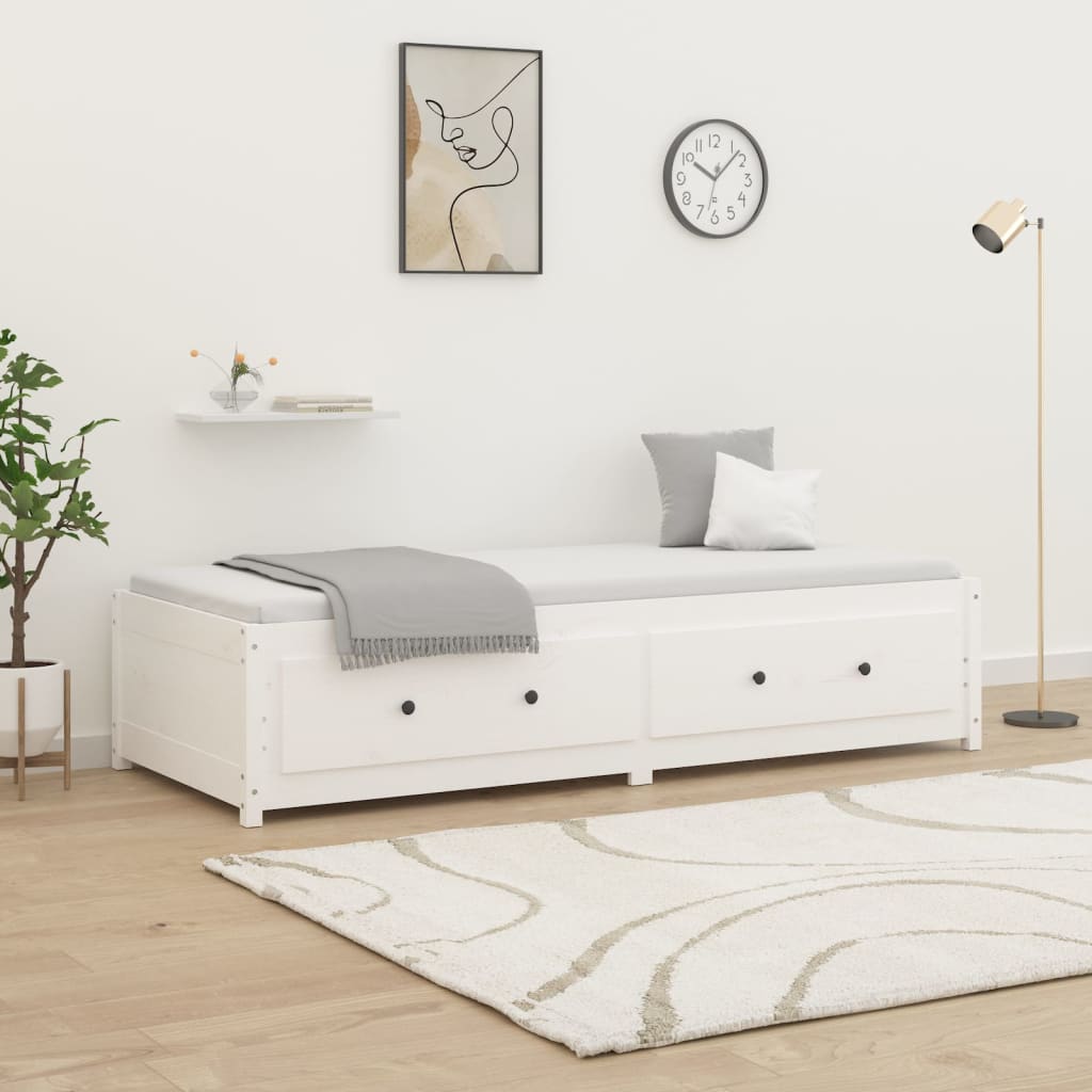 vidaXL Day Bed without Mattress White 90x200 cm Solid Wood Pine