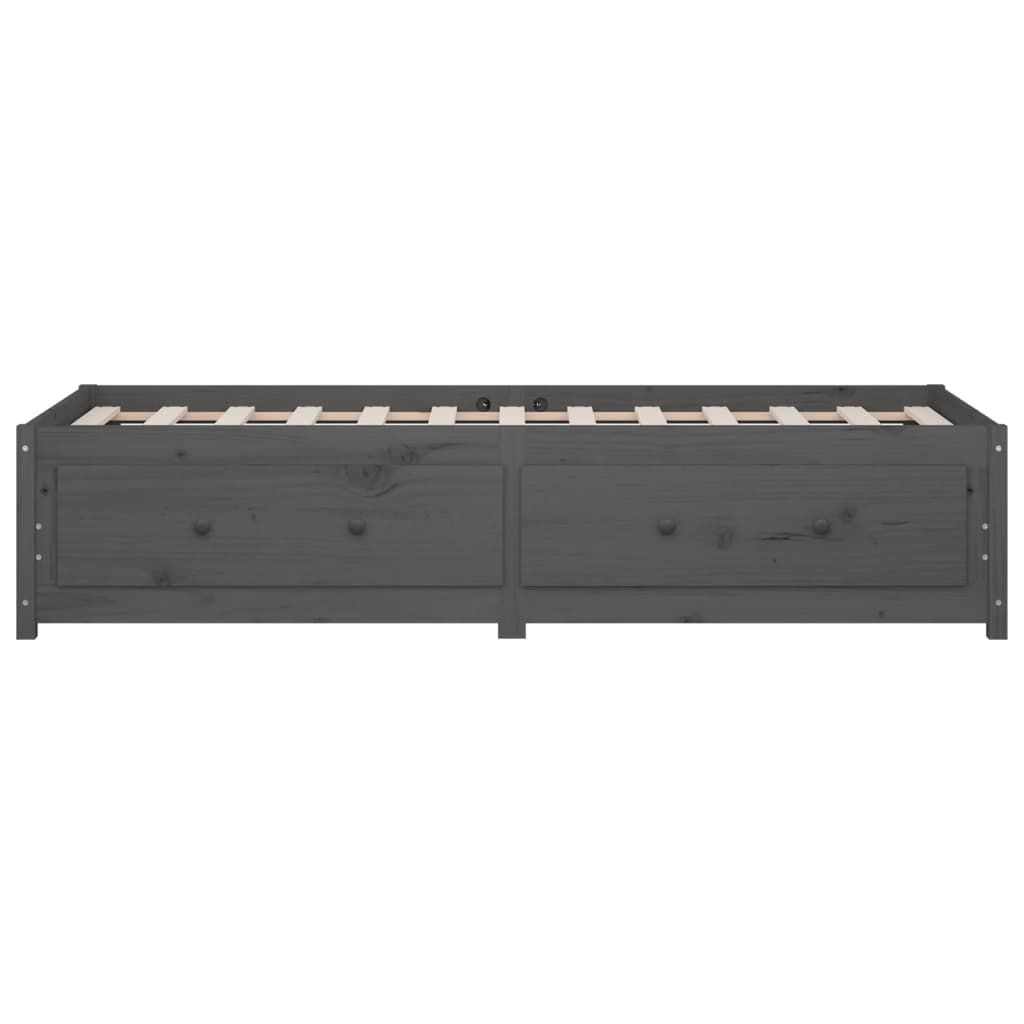 vidaXL Day Bed without Mattress Grey 90x200 cm Solid Wood Pine