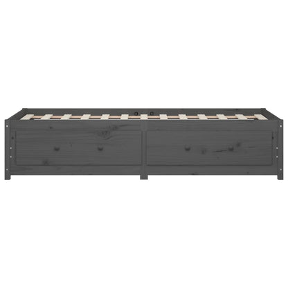 vidaXL Day Bed without Mattress Grey 90x200 cm Solid Wood Pine