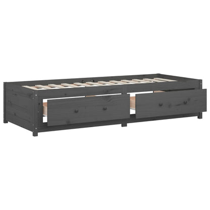 vidaXL Day Bed without Mattress Grey 90x200 cm Solid Wood Pine