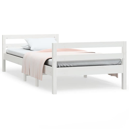 vidaXL Bed Frame without Mattress White 90x200 cm Solid Wood Pine
