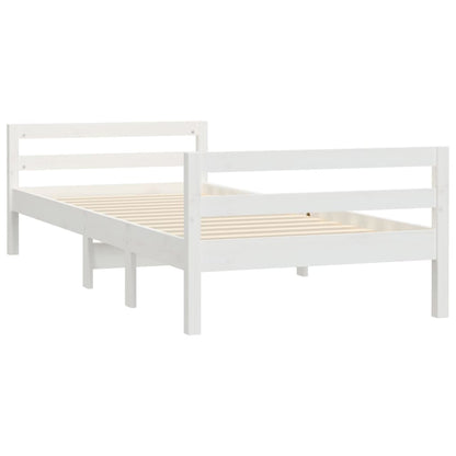 vidaXL Bed Frame without Mattress White 90x200 cm Solid Wood Pine