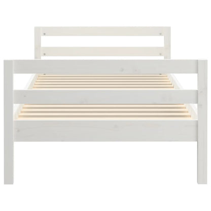 vidaXL Bed Frame without Mattress White 90x200 cm Solid Wood Pine