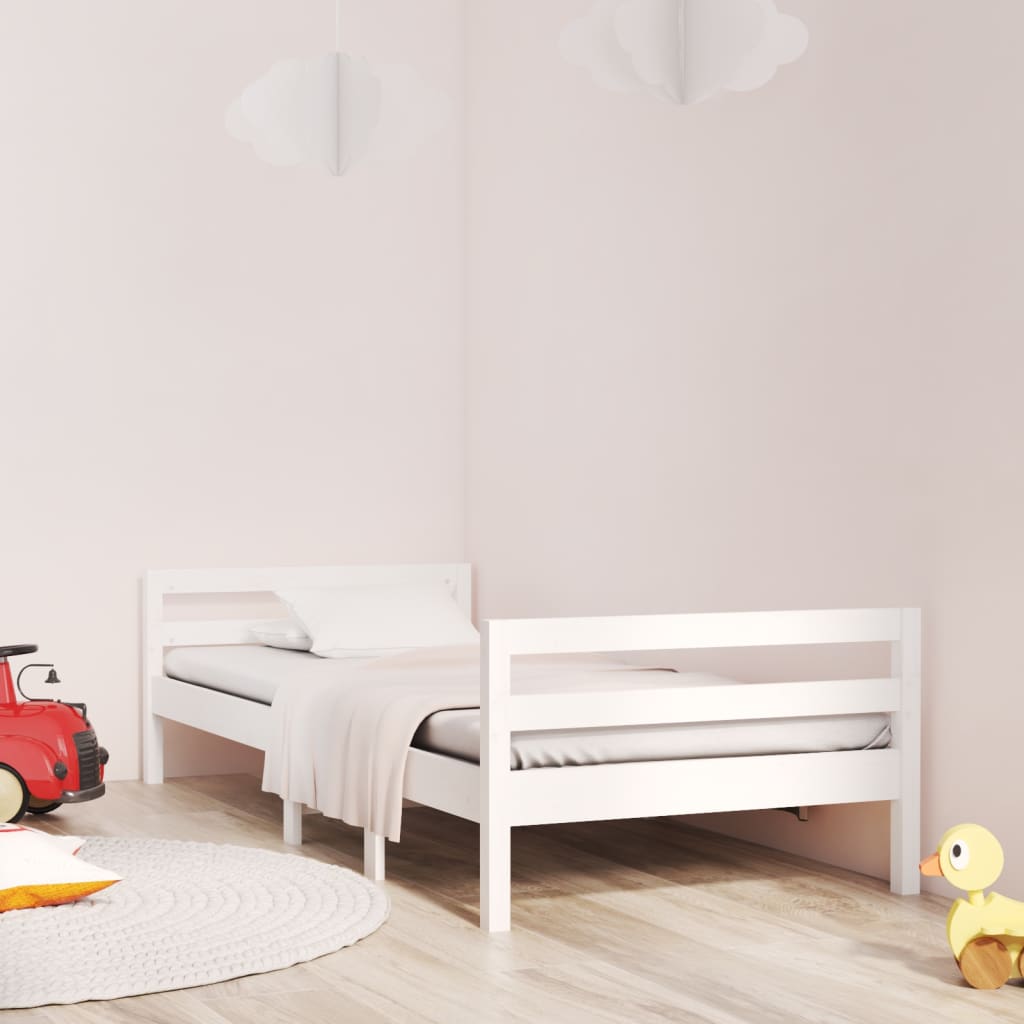 vidaXL Bed Frame without Mattress White 90x200 cm Solid Wood Pine