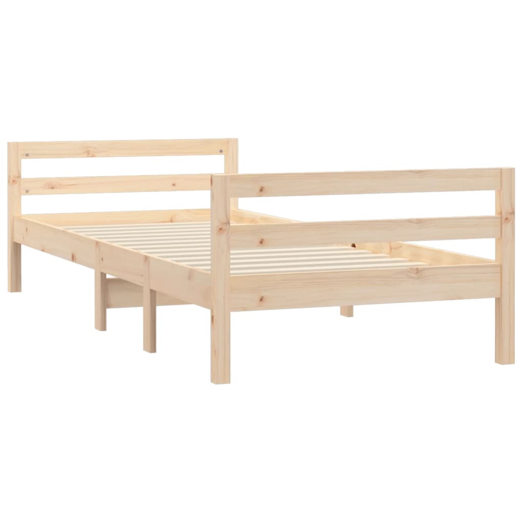 vidaXL Bed Frame without Mattress 90x190 cm Single Solid Wood Pine