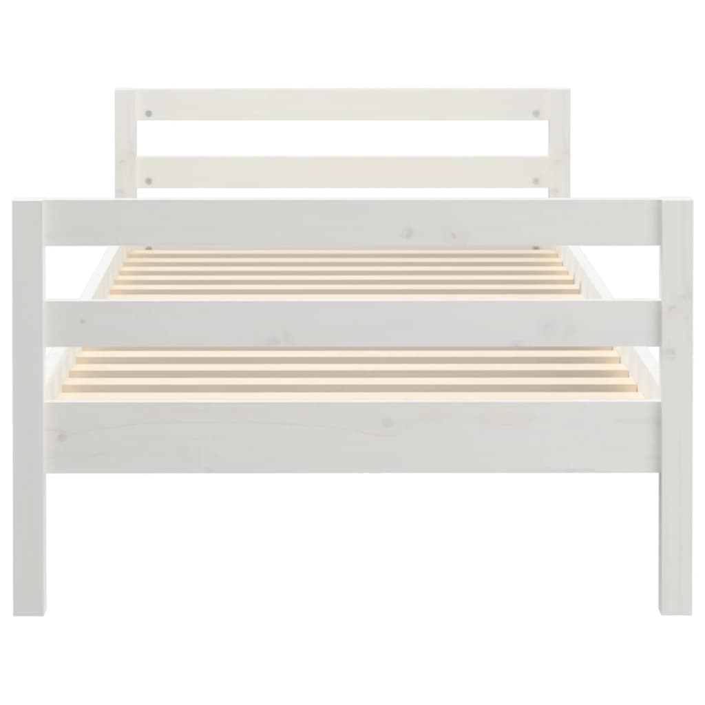 vidaXL Bed Frame without Mattress White 90x190 cm Single Solid Wood Pine