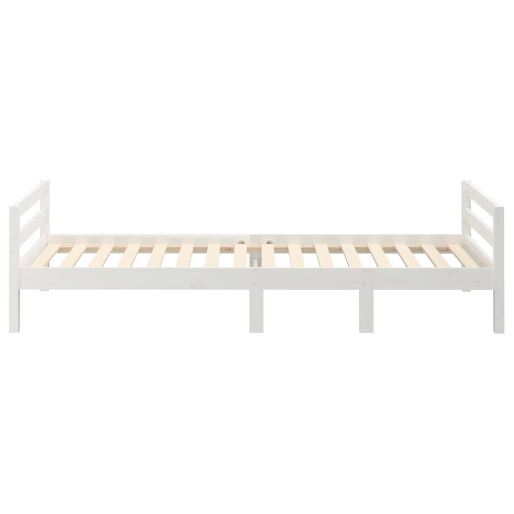vidaXL Bed Frame without Mattress White 90x190 cm Single Solid Wood Pine