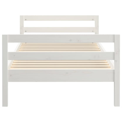 vidaXL Bed Frame without Mattress White 75x190 cm Small Single Solid Wood Pine
