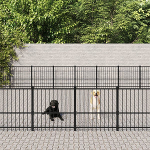 vidaXL Outdoor Dog Kennel Steel 67.74 m²