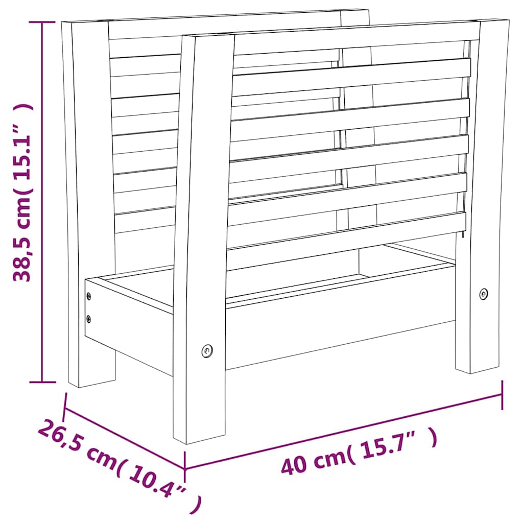 vidaXL Magazine Rack 40x26,5x38,5 cm Solid Wood Walnut