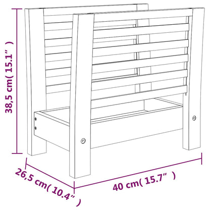 vidaXL Magazine Rack 40x26,5x38,5 cm Solid Wood Walnut