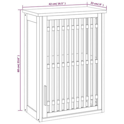 vidaXL Wall-mounted Bathroom Cabinet 42x23x60 cm Solid Wood Walnut