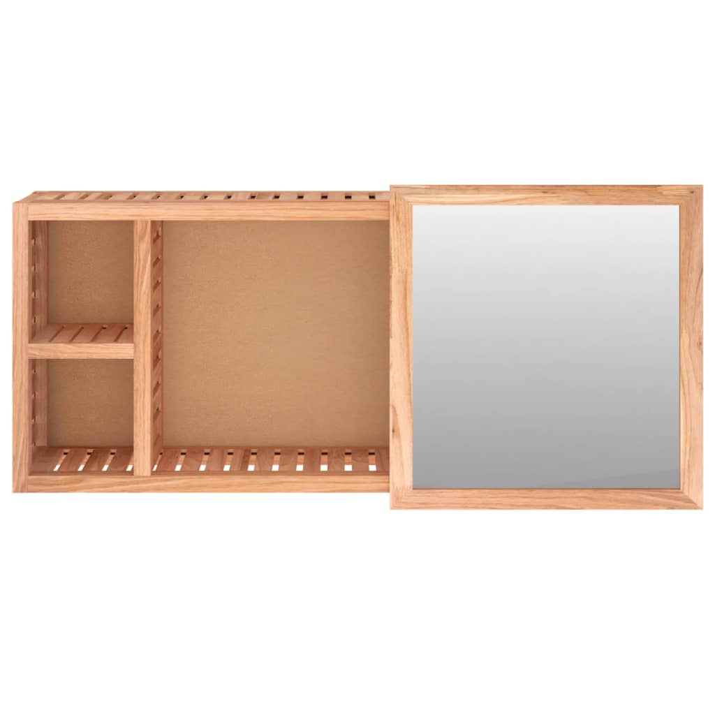 vidaXL Mirror Cabinet 80x17x34 cm Solid Wood Walnut