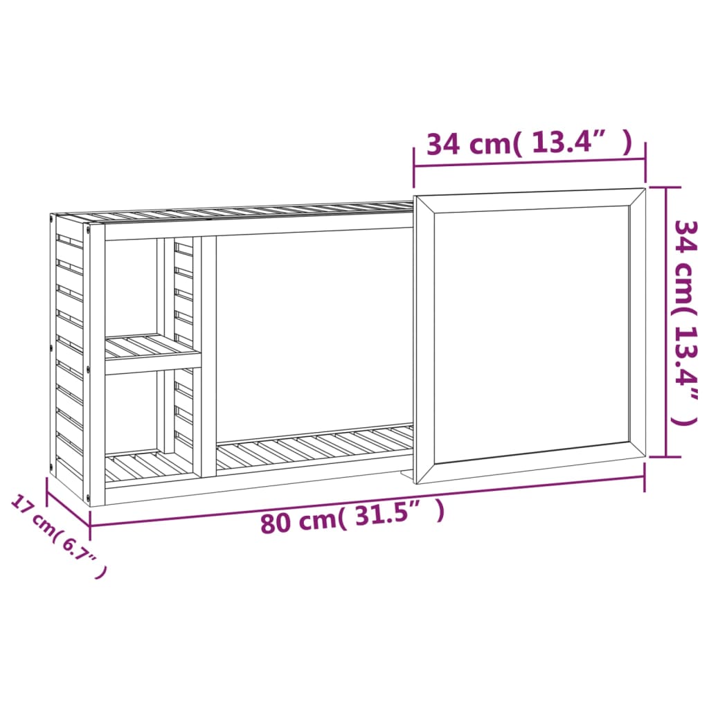 vidaXL Mirror Cabinet 80x17x34 cm Solid Wood Walnut