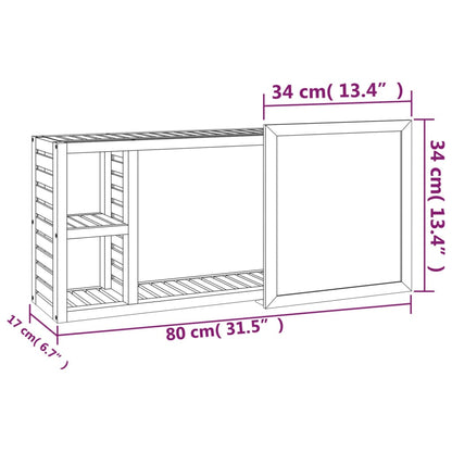 vidaXL Mirror Cabinet 80x17x34 cm Solid Wood Walnut