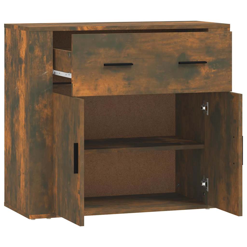 vidaXL Sideboard Smoked Oak 80x33x70 cm Engineered Wood