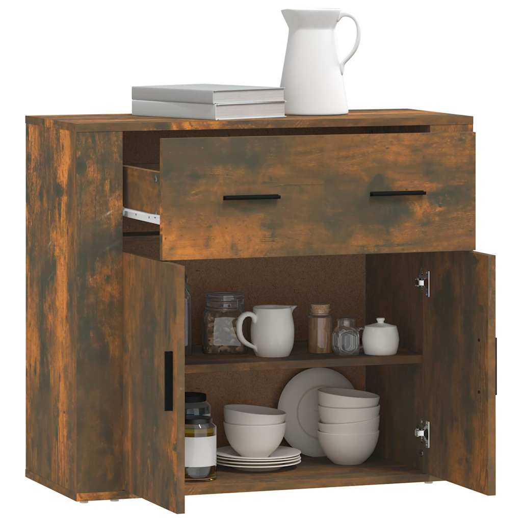 vidaXL Sideboard Smoked Oak 80x33x70 cm Engineered Wood